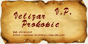 Velizar Prokopić vizit kartica